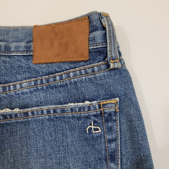 Rag & Bone Marilyn High Rise Button Fly Mini Denim Shorts in Weston - Picture 8 of 11